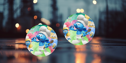 Impresiones de sublimación de posavasos para coche de Pitufo (8 por página)