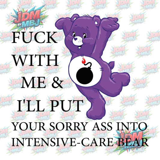 Iron On - CareBear (F&*K with Me) DTF 20cm