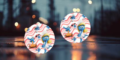 Impresiones de sublimación de posavasos para coche de Pitufo (8 por página)