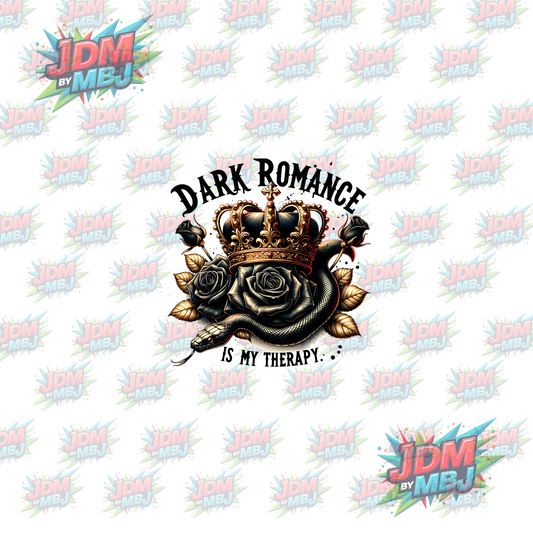 Iron On - Dark Romantic Is My Therapy "Crown" DTF 20cm