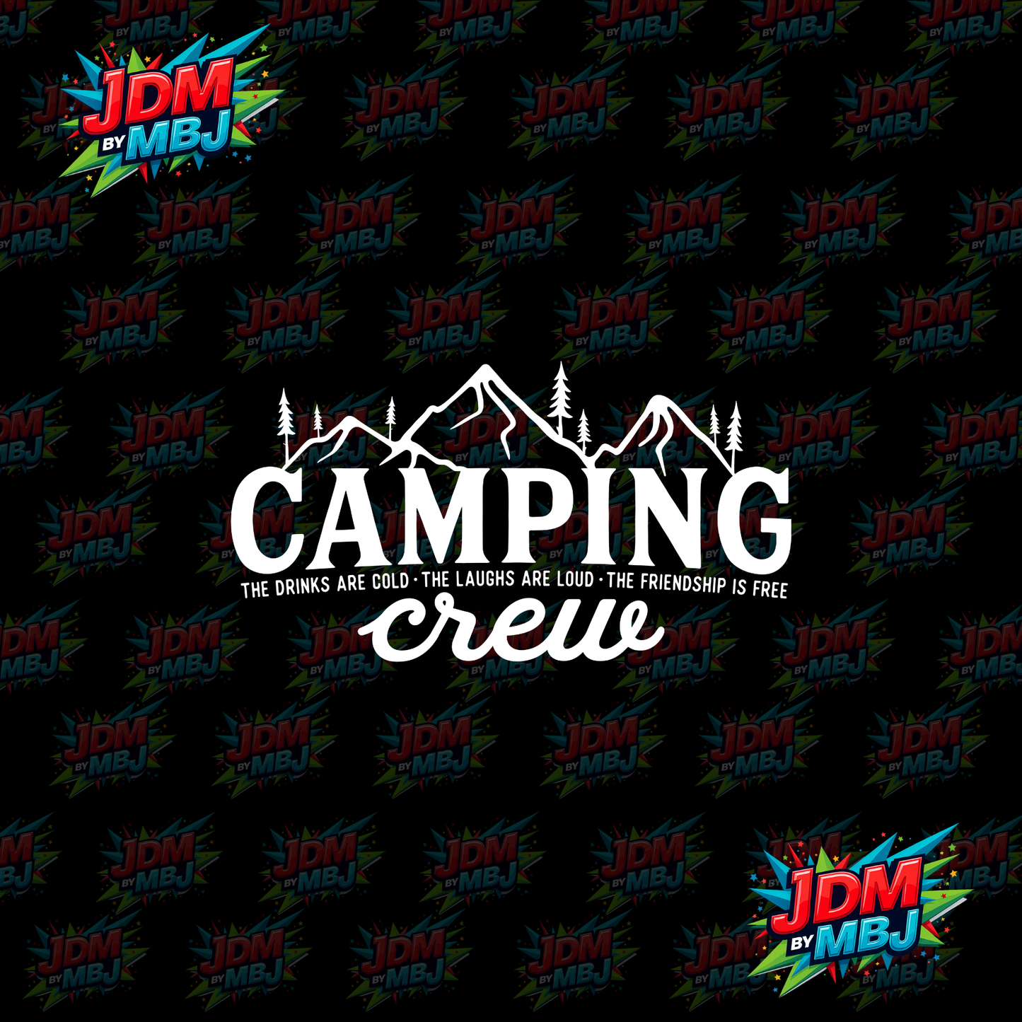 Iron On - Camping Crew "White" DTF 20cm