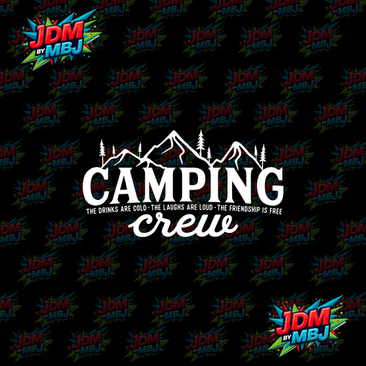 Iron On - Camping Crew "White" DTF 20cm