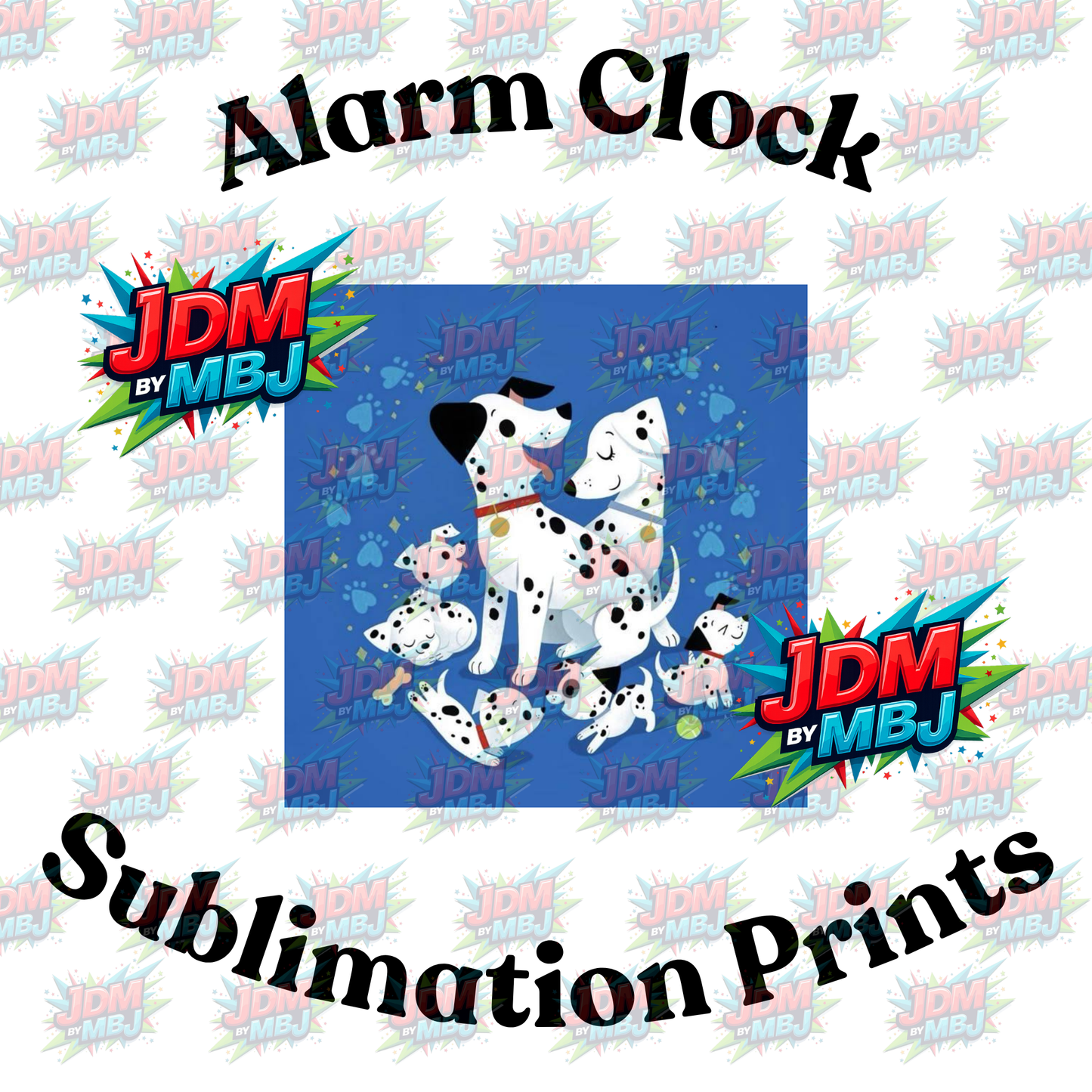 Inspired by 101 Dalmatian Alarm Clock Sublimation Prints
