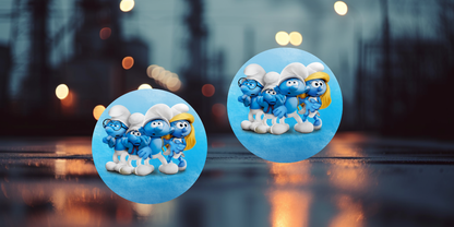 Impresiones de sublimación de posavasos para coche de Pitufo (8 por página)