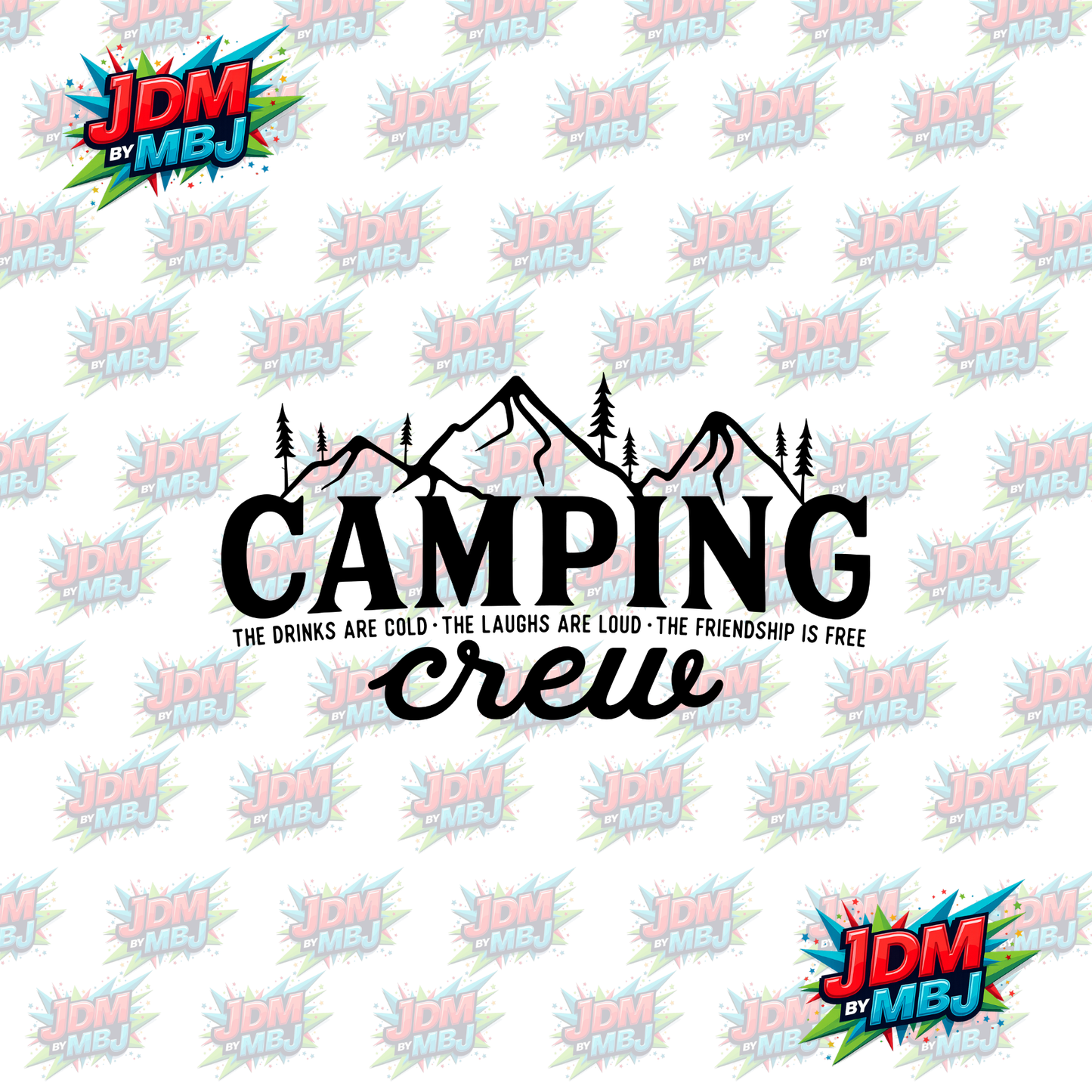 Iron On - Camping Crew "Black" DTF 20cm