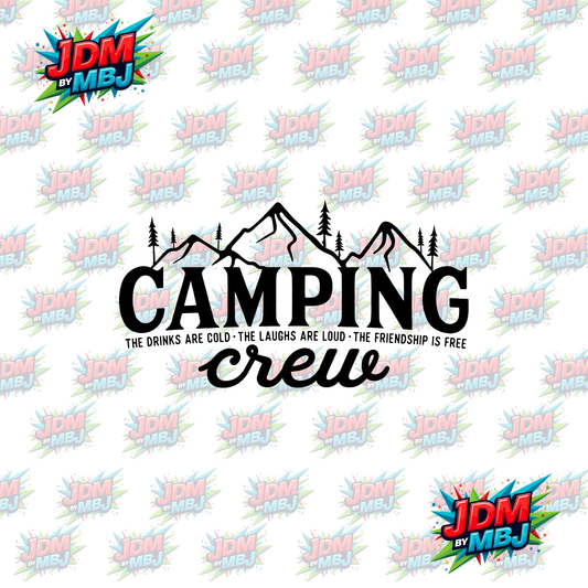 Iron On - Camping Crew "Black" DTF 20cm
