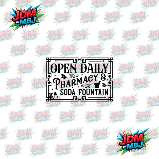 Iron On - Pharmacy Soda Fountain - Vintage Farm DTF 20cm