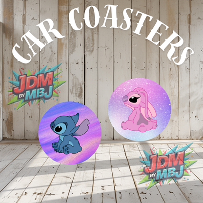 Juego de 2 posavasos para coche fabricados