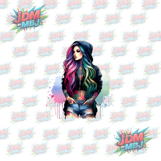 Iron On - Tattoo Girl DTF