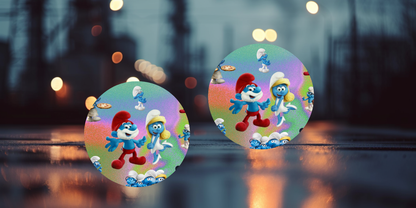 Impresiones de sublimación de posavasos para coche de Pitufo (8 por página)