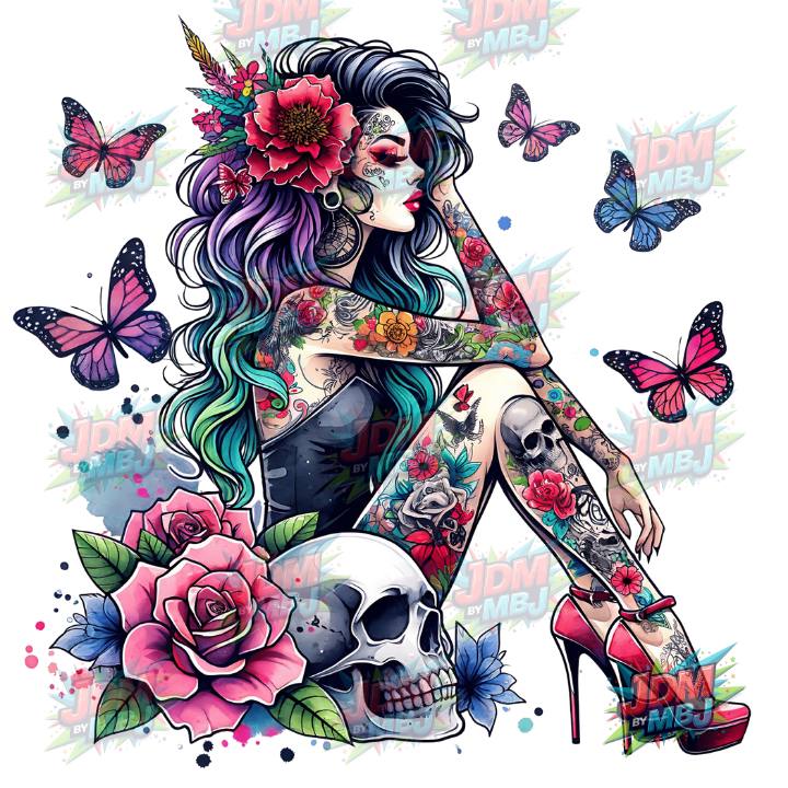 Iron On - Tattoo Girl DTF 25cm
