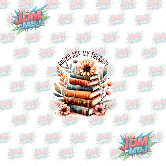 Iron On - Book Are My Therapy DTF 20cm