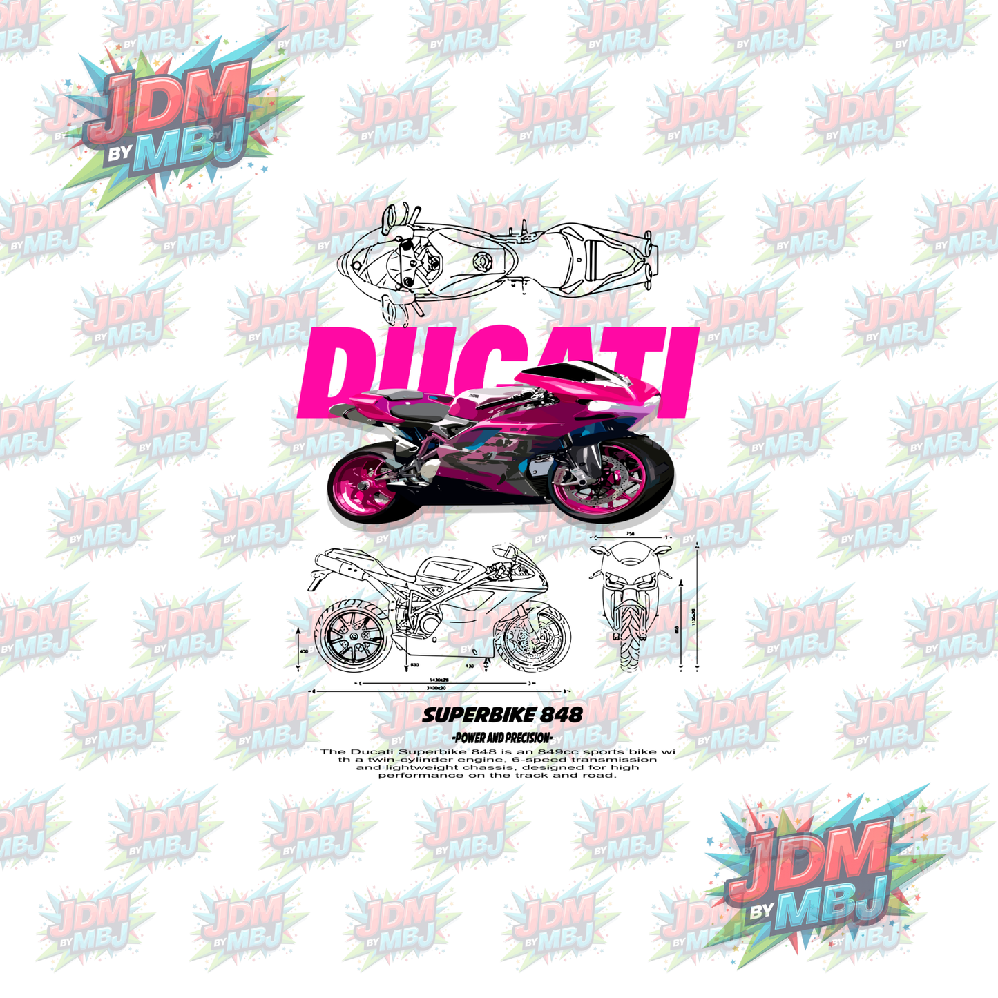 Iron On - Motorcycle  DTF