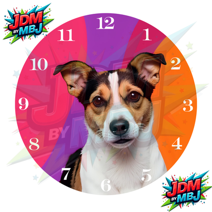 Impresiones de sublimación de relojes de 20 cm x 20 cm, inspirados en pájaros, perros y tigres.