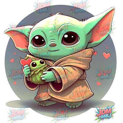 Vinilo termoadhesivo Baby Yoda DTF de 25 cm