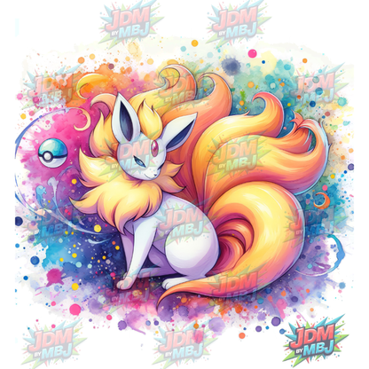 Pegatina termoadhesiva de Pokémon (2) DTF de 25 cm