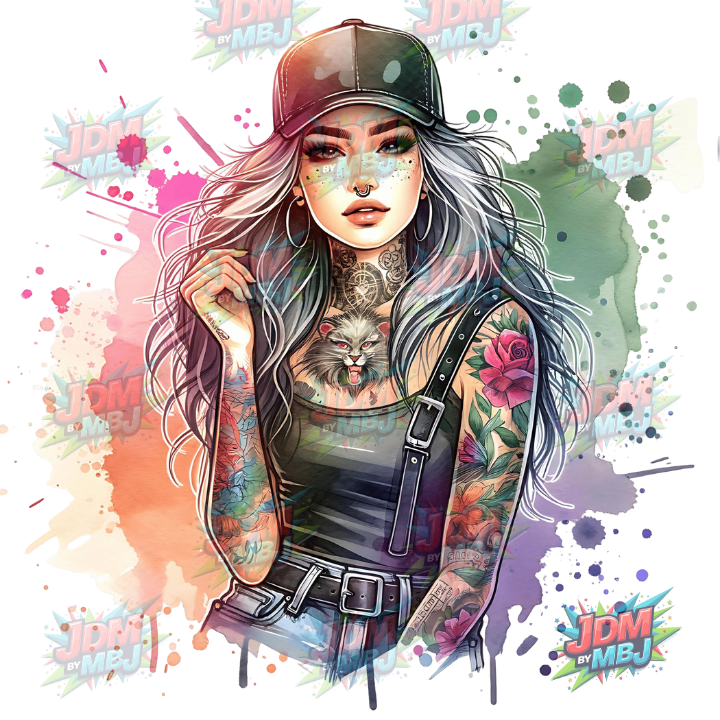 Iron On - Tattoo Girl DTF 25cm