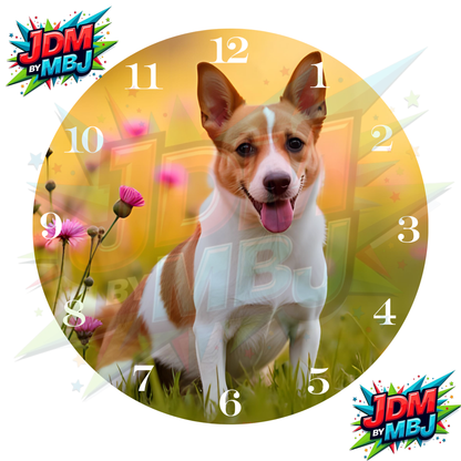 Impresiones de sublimación de relojes de 20 cm x 20 cm, inspirados en pájaros, perros y tigres.