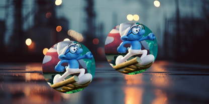 Impresiones de sublimación de posavasos para coche de Pitufo (8 por página)