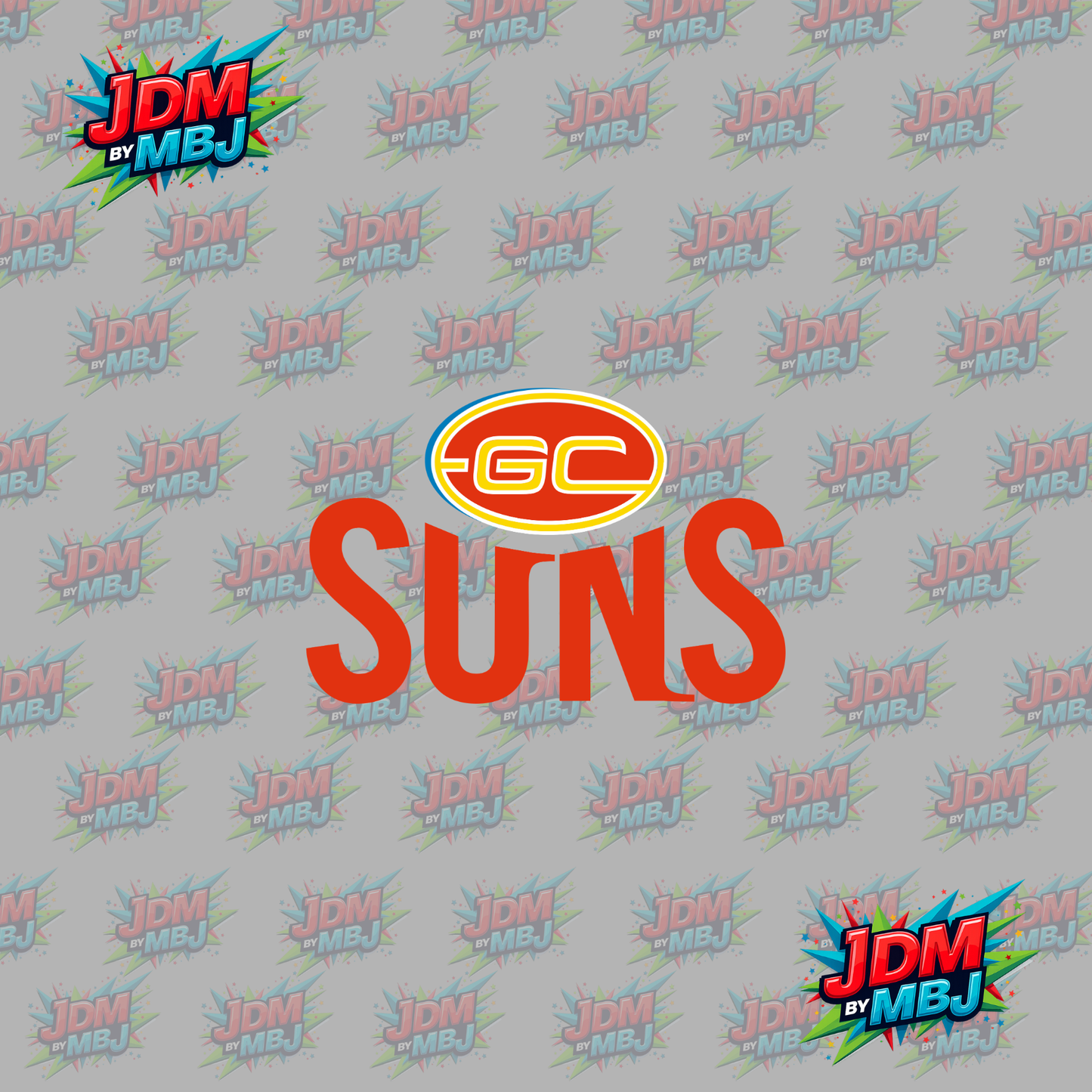 Iron On - Gold Coast Suns "AFL" DTF 20cm