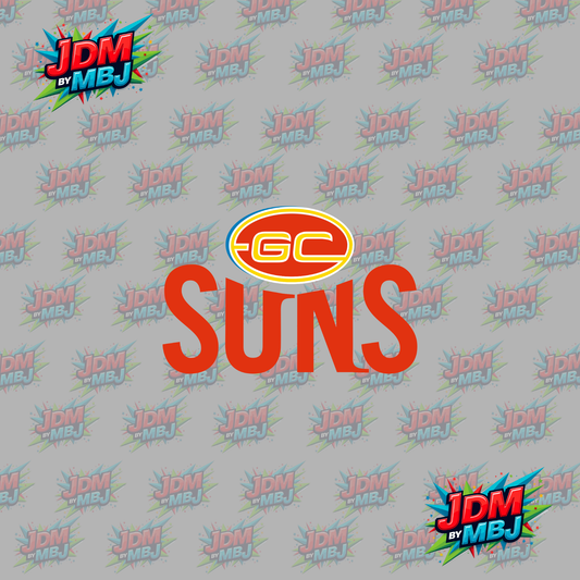 Iron On - Gold Coast Suns "AFL" DTF 20cm
