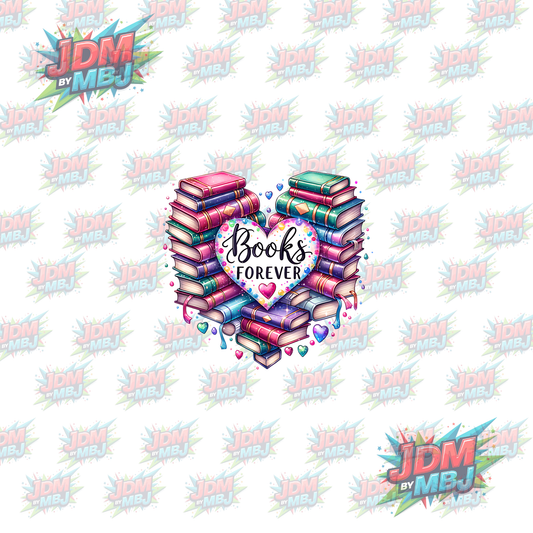 Iron On - Book Forever DTF 20cm