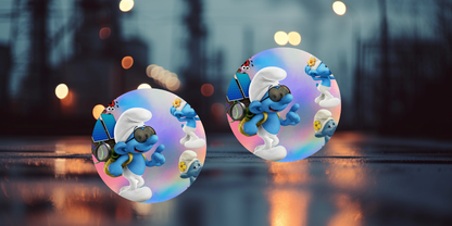 Impresiones de sublimación de posavasos para coche de Pitufo (8 por página)