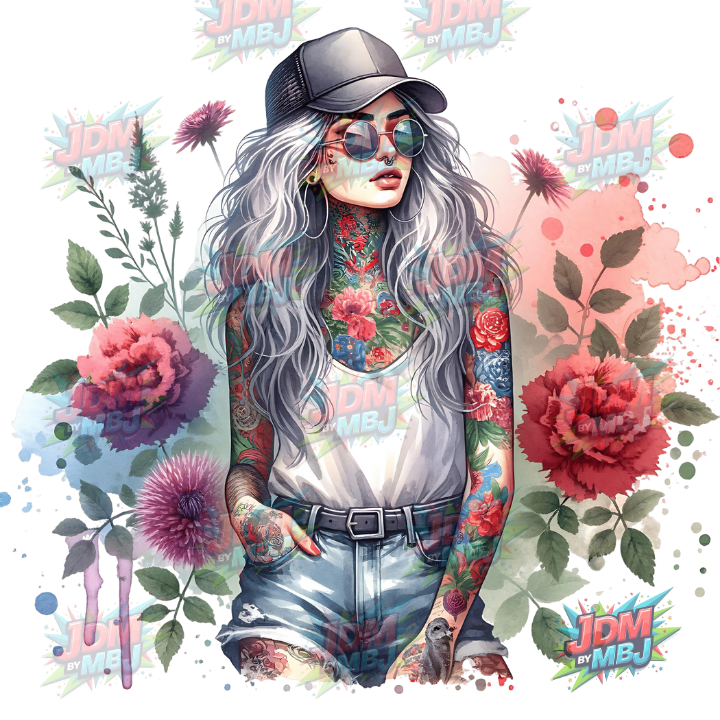 Iron On - Tattoo Girl DTF 25cm