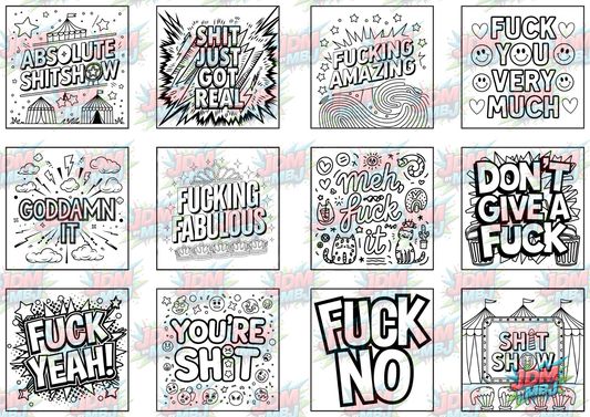 Swear Words "Bold & Easy" Volume 1 Digital Colouring Pages