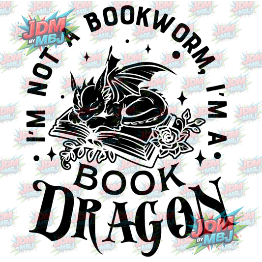 Iron On - Book Dragon DTF 20cm