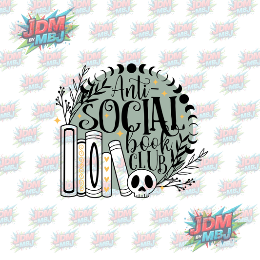 Iron On - Anti Social Book Club DTF 20cm