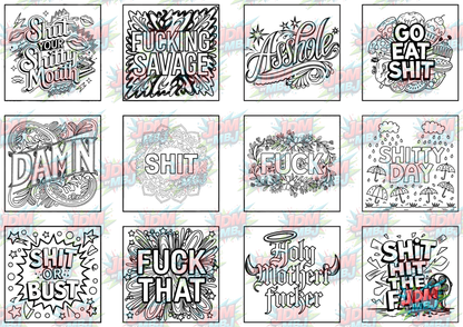 Swear Words "Bold & Easy" Volume 3 Digital Colouring Pages