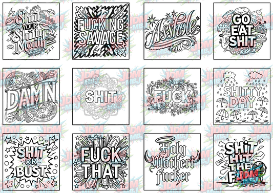Swear Words "Bold & Easy" Volume 3 Digital Colouring Pages