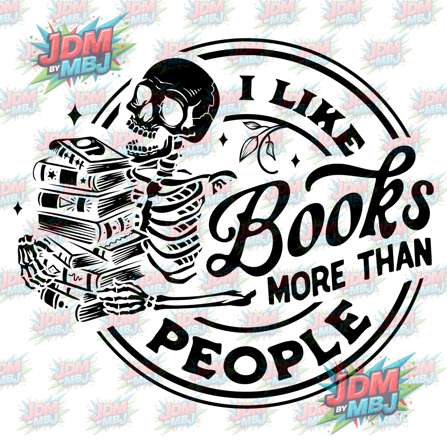 Iron On - I Like Books More Than People DTF 20cm