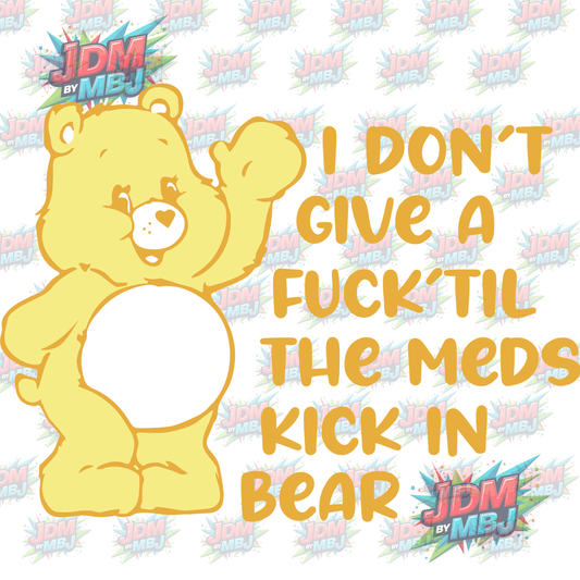 Iron On - CareBear (I Don't Give A) DTF 20cm