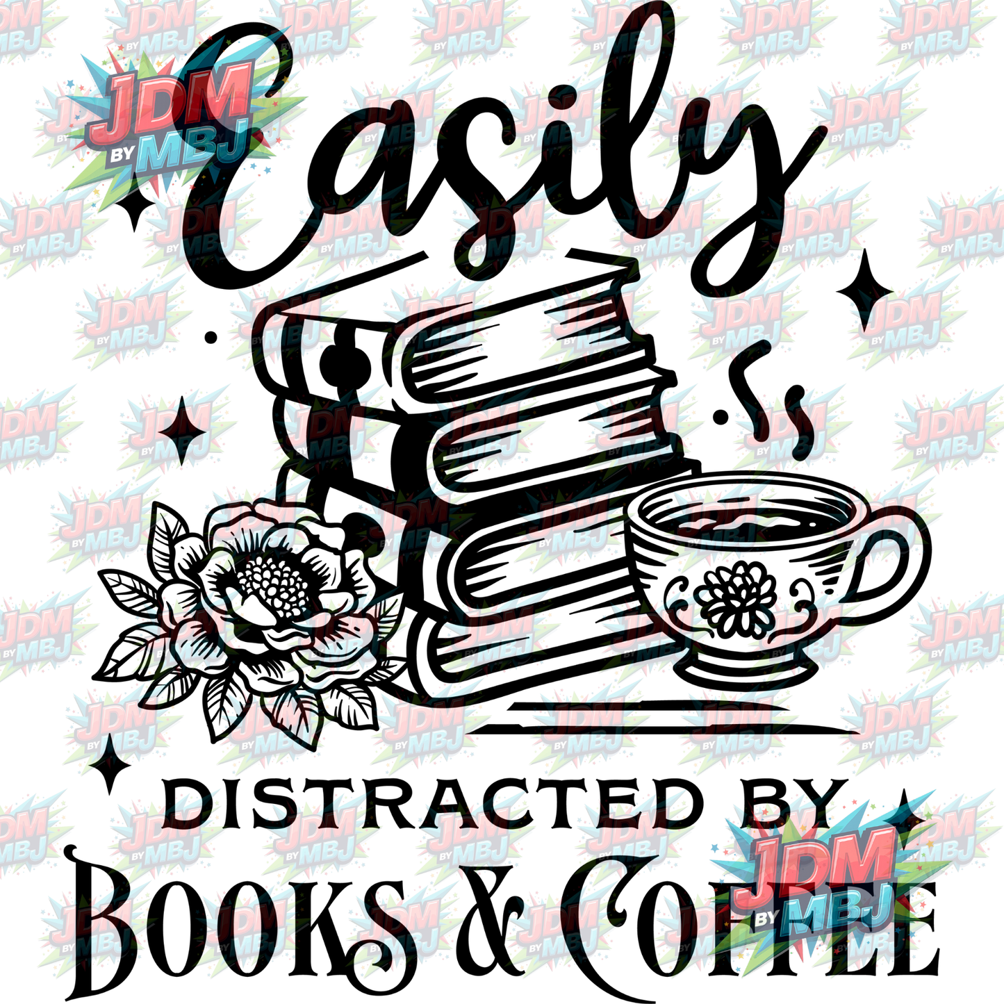 Iron On - Easily Distributed by Books & Coffee DTF 20cm