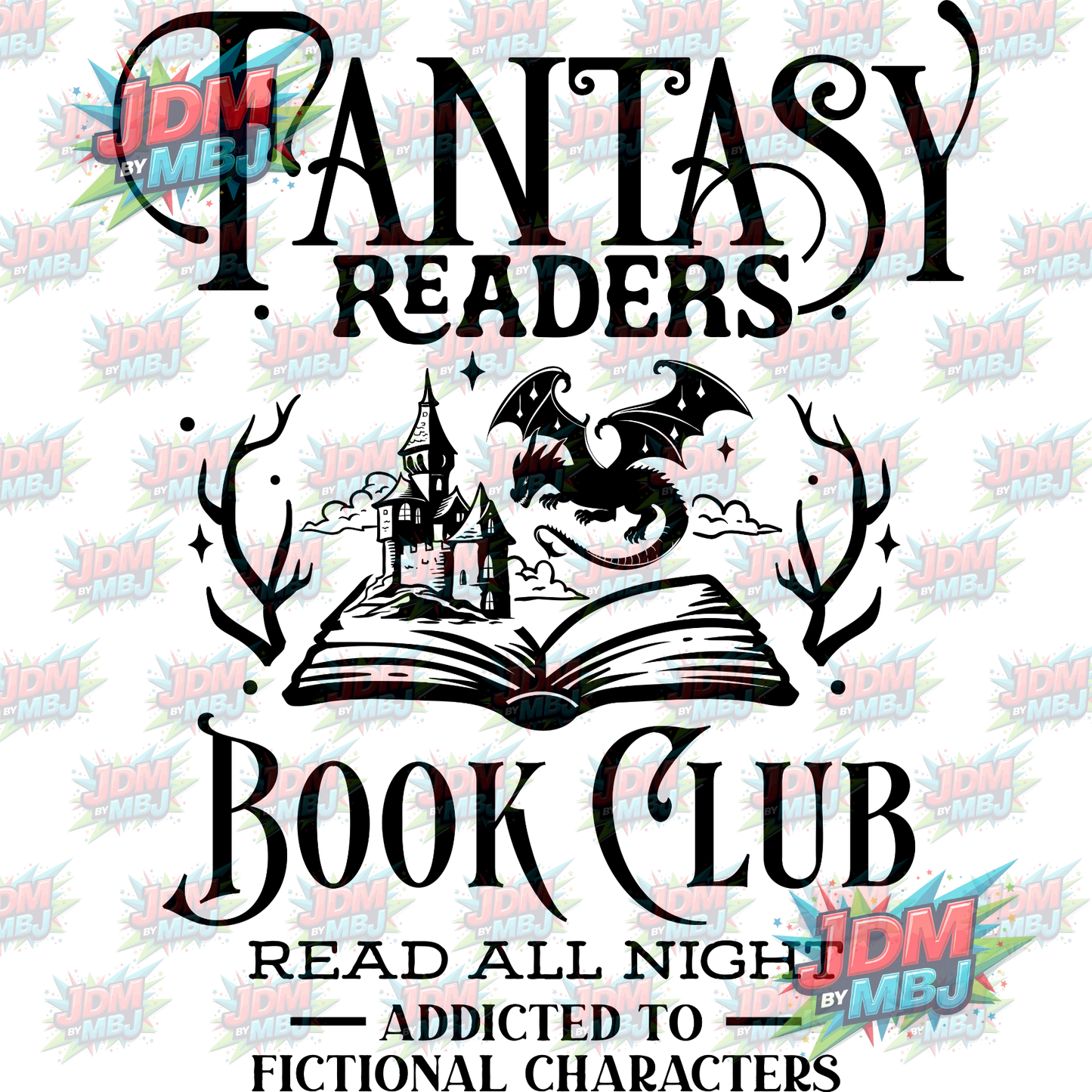 Iron On - Fantasy Readers Book Club DTF 20cm