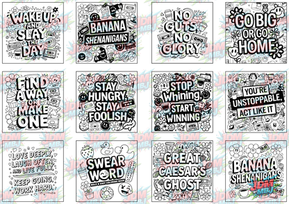 Swear Words "Bold & Easy" Volume 7 Digital Colouring Pages