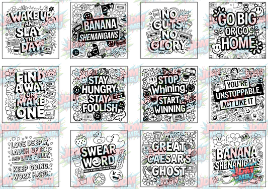 Swear Words "Bold & Easy" Volume 7 Digital Colouring Pages