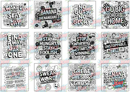 Swear Words "Bold & Easy" Volume 6 Digital Colouring Pages