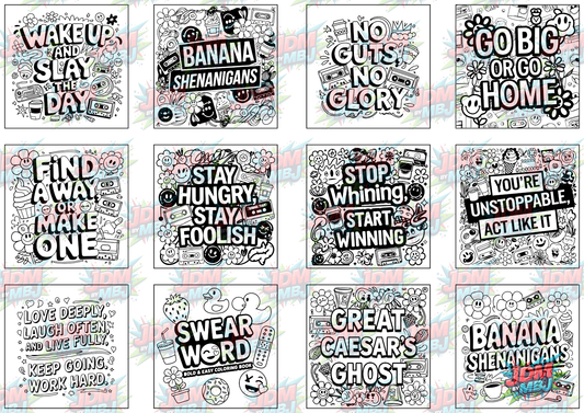 Swear Words "Bold & Easy" Volume 6 Digital Colouring Pages