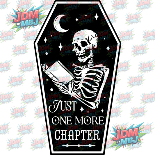 Iron On - Just One More Chapter "Skull" DTF 20cm
