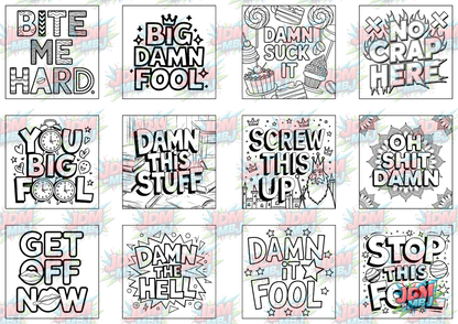 Swear Words "Bold & Easy" Volume 5 Digital Colouring Pages