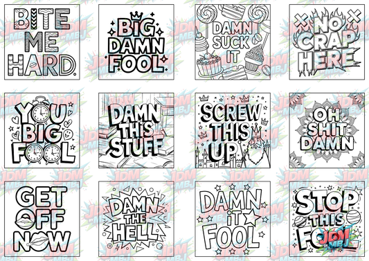 Swear Words "Bold & Easy" Volume 5 Digital Colouring Pages