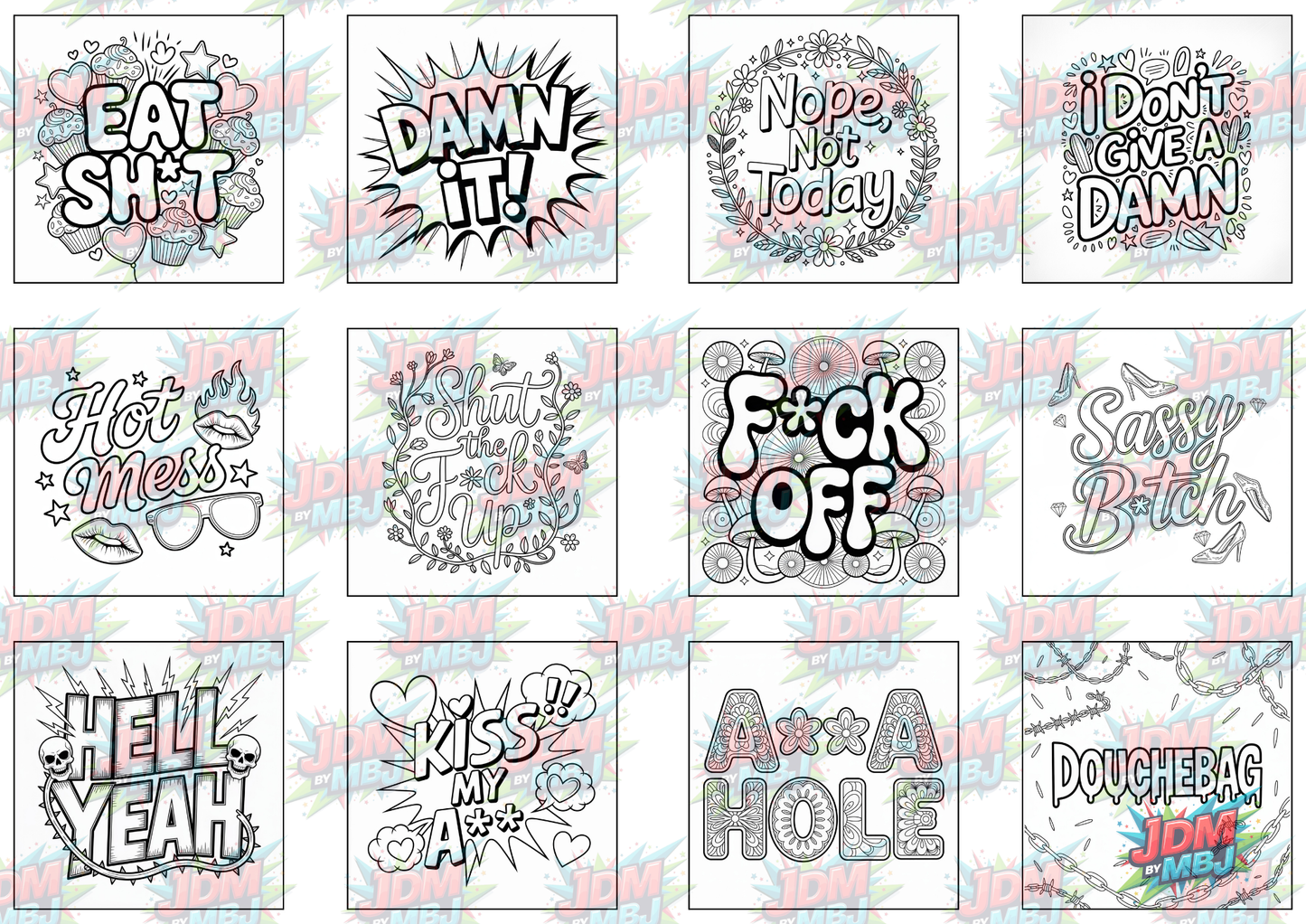 Seriously Fuck OFF Digital Colouring Pages