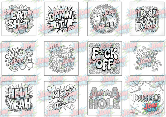 Seriously Fuck OFF Digital Colouring Pages