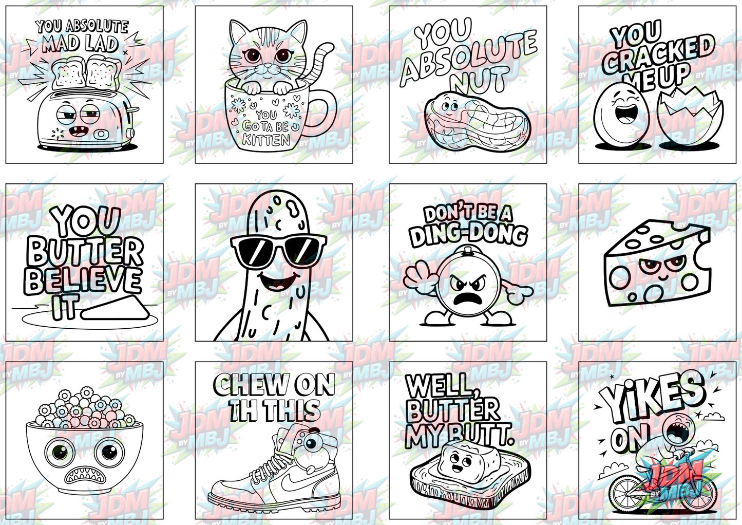 Funny Swearing Digital Colouring Pages