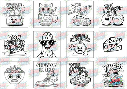 Funny Swearing Digital Colouring Pages