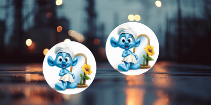 Impresiones de sublimación de posavasos para coche de Pitufo (8 por página)