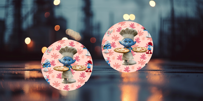 Impresiones de sublimación de posavasos para coche de Pitufo (8 por página)